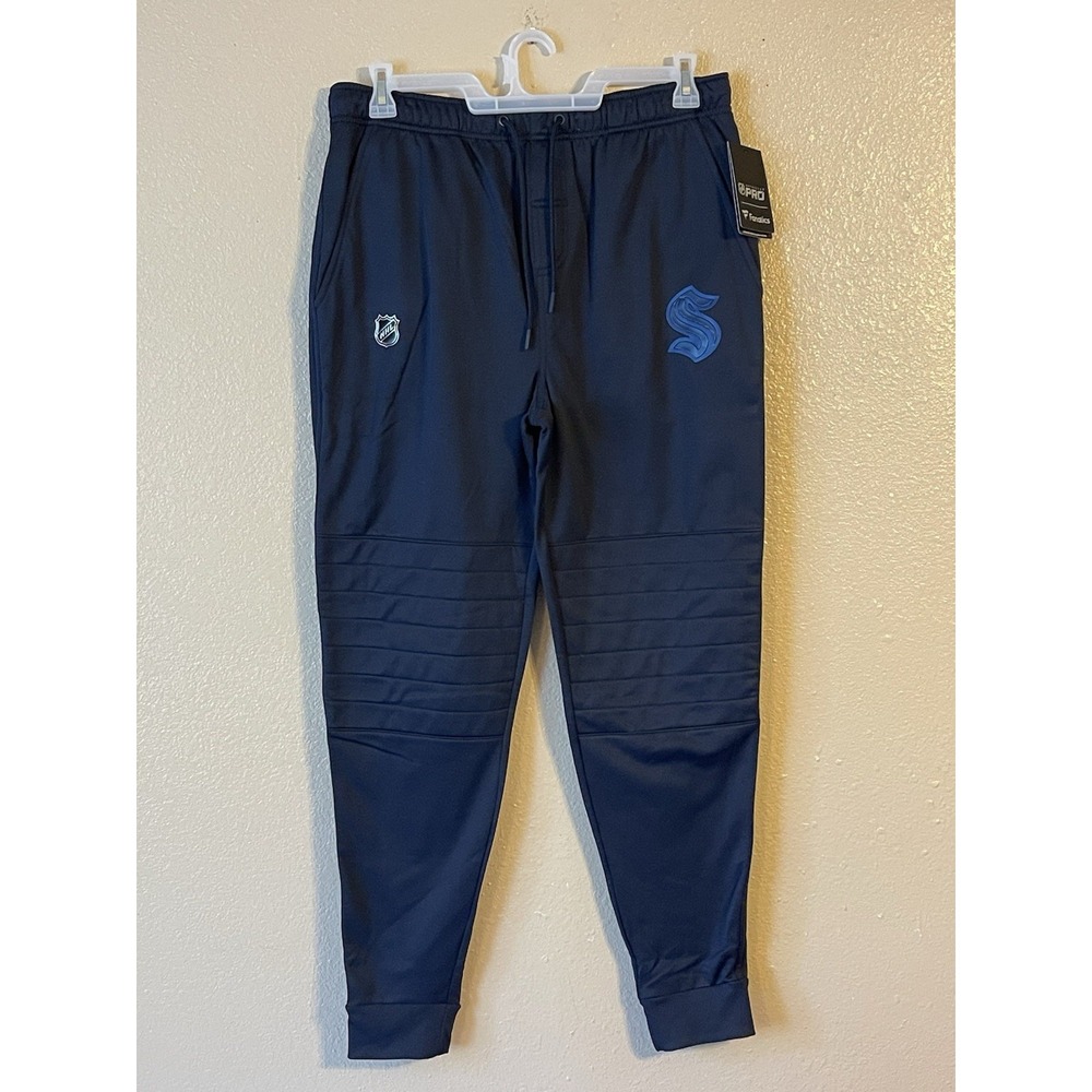 Men's Large NWT Seattle Kraken Fanatics‎ Authentic Pro Training Sweatpants Navy